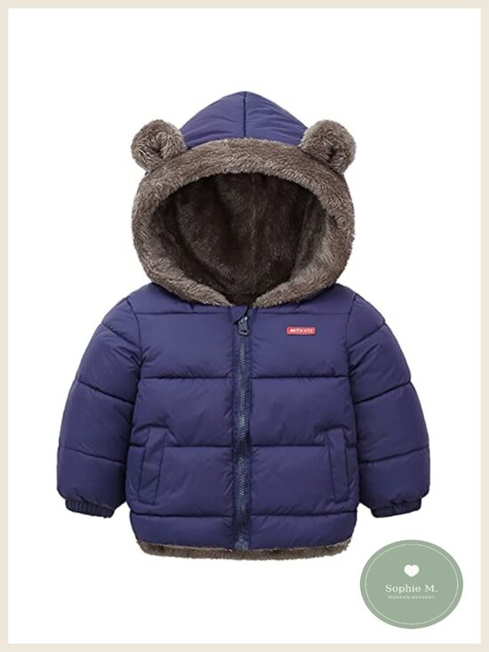 Other - Baby Fleece Winter Coat Bear Ear Hooded Jacket Windproof Zip Up